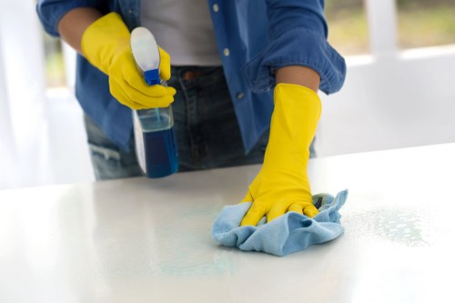 Technician performing stain removal on a Pimlico carpet